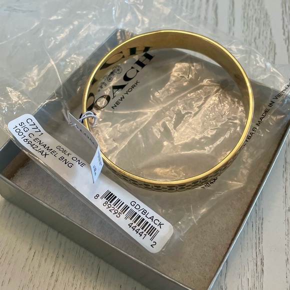 NWT Coach Signature Enamel Bracelet - Black/gold - Picture 2 of 4